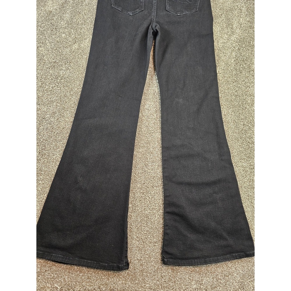 American Eagle Next Level Stretch High Waisted Flare Jeans Black Button Fly 4R - Picture 9 of 16